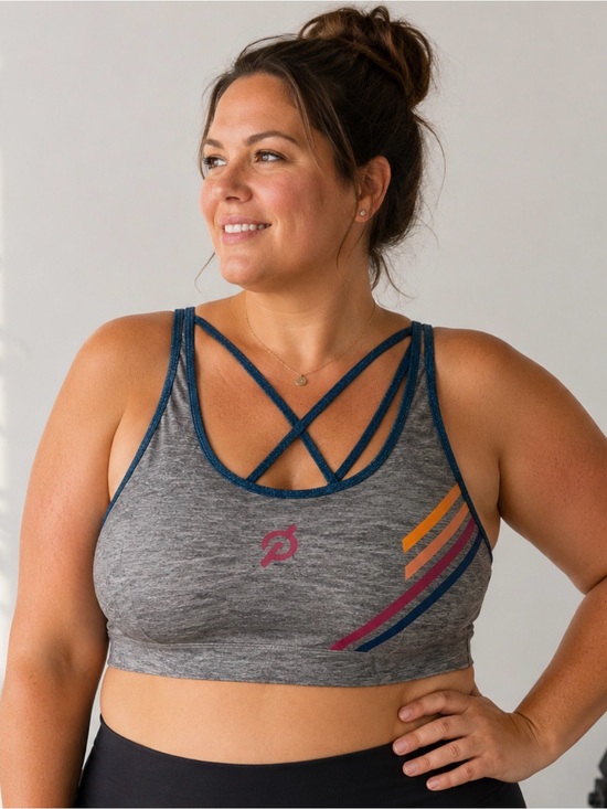 Peloton Other - Peloton Glitter Strappy Sports Bra Women’s XL Gray Rainbow Low Impact Activewear